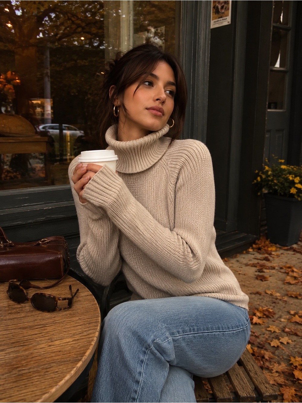 Abercrombie tan turtleneck size small